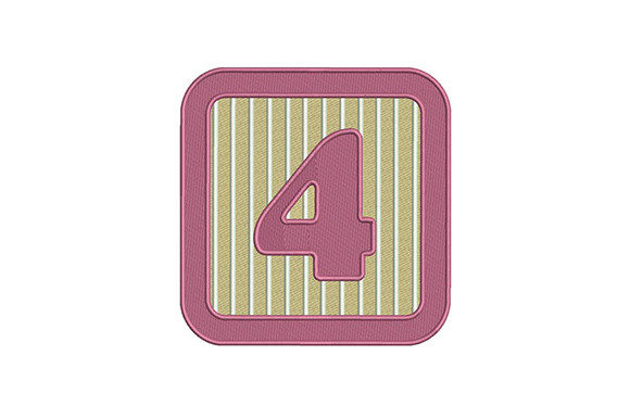 Adorable Number Four for Back-to-School Embroidery