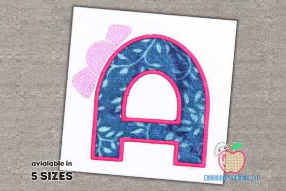 Charming Letter a with Bow Applique