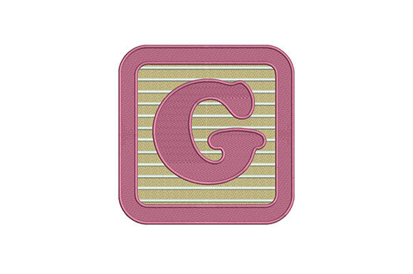 Charming Pink Alphabet Letter G Embroidery