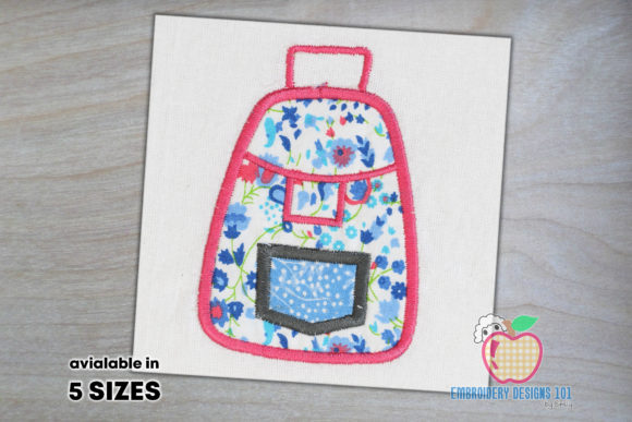 Charming School Bag Pack Applique Pattern