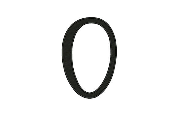 Simple and Versatile Number 0 Embroidery Design